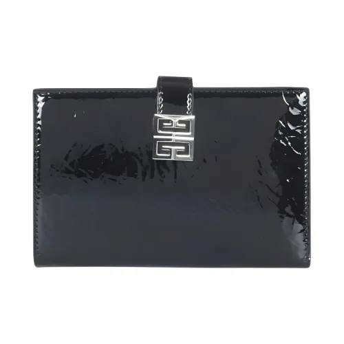 GIVENCHY 4G Текстурированный Лакированный Ткань Овчина Кошелек Женские Черный