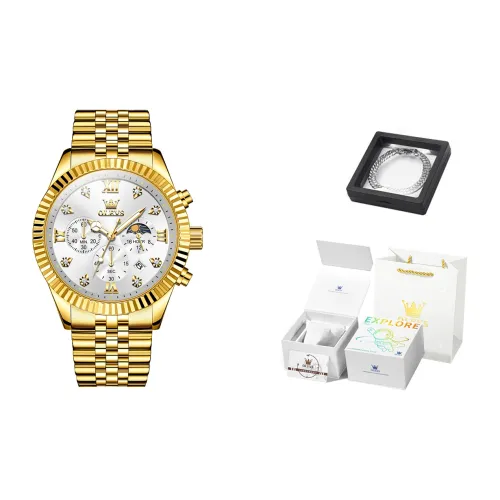 OLEVS Wisdom Series Кварцевый механизм Часы Мужские Белый циферблат