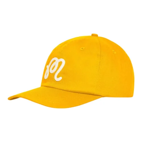 Кепки из хлопковой ткани с аркой Malbon Golf Collaboration унисекс желтые