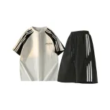 Одежда Набор (Бело-серый топ + Черный низ)