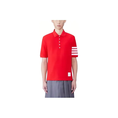 THOM BROWNE· Классический Pique 2003 4 Барная стойка Поло Мужской Красный
