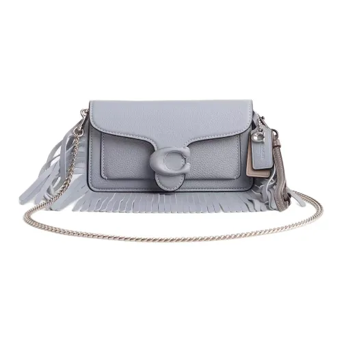 COACH Tabby Полированная кожа с галькой сумка через плечо маленькая сумка женская синяя