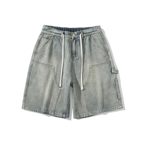 PISYPOX Джинсовые шорты Унисекс Ностальгический синий