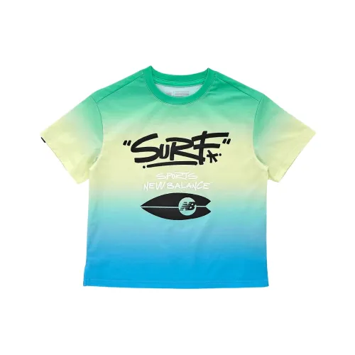 New Balance Surf T-Shirt SS25 Зеленый Детский возраст 3-7 лет