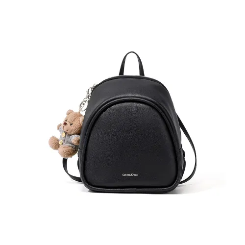 CinvaiKrose Рюкзак из синтетической кожи дорожная сумка маленький женский экрю черный