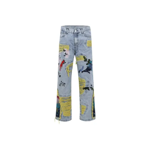 HKRXEC Синий Мужской Джинсы