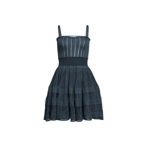 Alaia SS25 Slip Платье Женское Темно-синий