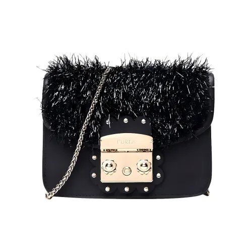 Furla Metropolis Collection Кожаная маленькая квадратная сумка сумка через плечо сумка на плечо мини женская черная