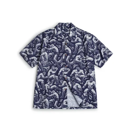 MADEN Amekaji Темно-синие Мужские Рубашки