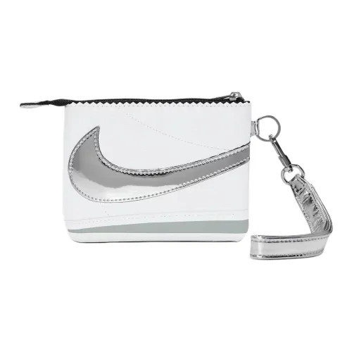 nike Cortez Полиуретан Клатч Монета Кошелек Unisex Light Дымчато-серый Металл Серебряный