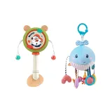 Зеленый бараний барабанчик-неваляшка + игрушка с шнурком и воздушным шаром для горячего воздуха