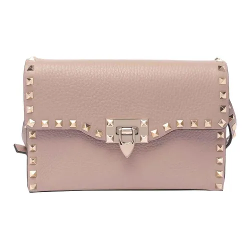 Valentino Rockstud Телячья кожа Сумка через плечо Маленькая Женская Телесного цвета