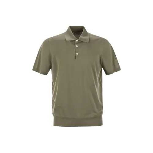 BRUNELLO CUCINELLI Khaki Мужская рубашка polo
