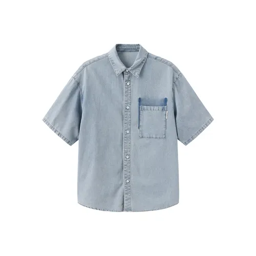 ZUO Стальной Синий Мужские Рубашки