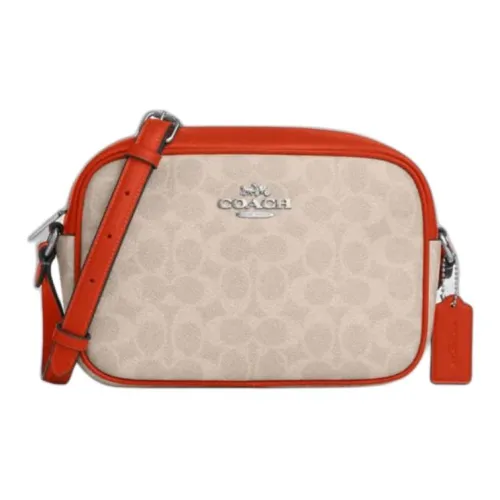 COACH Jamie Signature Покрытый холст Camera Сумка Плечевая сумка Маленькая Женская Многоцветная