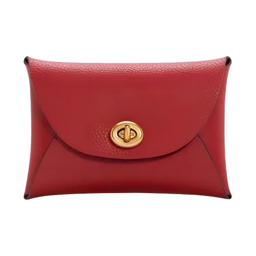 COACH Pouch Галечная кожа Клатч Мелочь Кошелек Мини Женские Красный