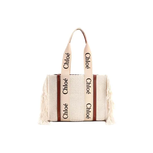 Chloe Woody Трикотажная ткань переработанный хлопок телячья кожа декоративные элементы сумка-тоут сумка для покупок сумка через плечо женская коричневый