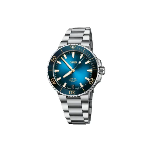 Oris Автоматический Механический Механизм Мужские Часы Часы 41,5 мм Синий Циферблат Корпус из Нержавеющей Стали Ремешок из Нержавеющей Стали