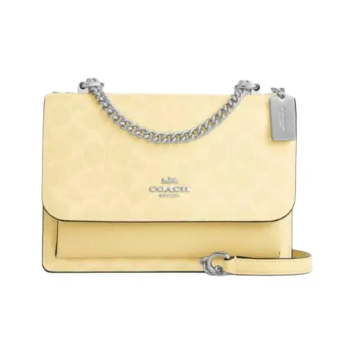COACH Klare Покрытый холст Сумка через плечо Маленькая Женская Желтая