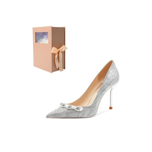 ANGEL BOY Узкий каблук Высокие каблуки Женские Серебристая луна