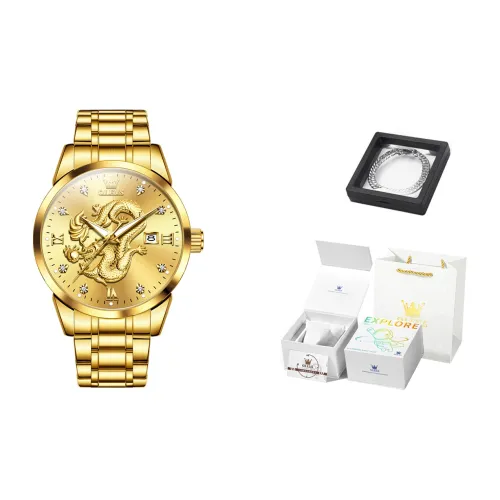 OLEVS Wisdom Series Кварцевый механизм Часы Мужские Золото Циферблат