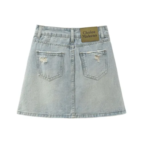 Cypress House Джинсовые короткие юбки Женские Светло-синий