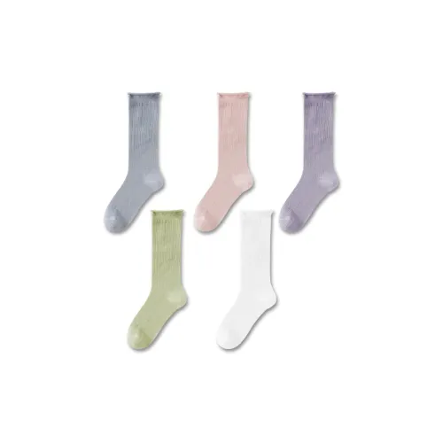 MIANWUQI Носки до колена женские упаковка из 5 пар