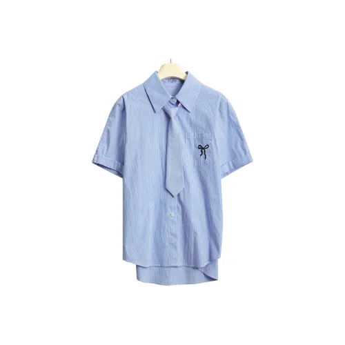 DAJIASHI Синие полосы узор женские рубашки