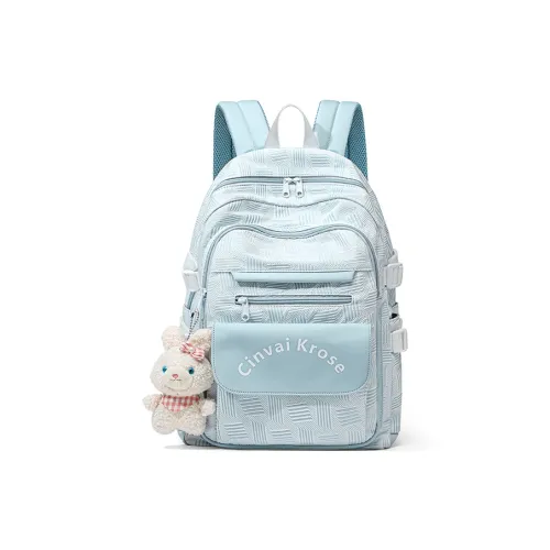 CinvaiKrose Ткань Рюкзак Путешествие Сумка Большая Женская Светло-фиолетовая Светло-синяя