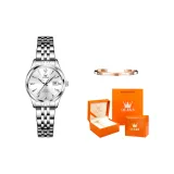 Стальной браслет, натуральный белый, апельсиновая коробка