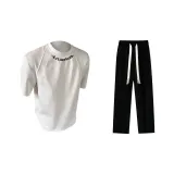 Комплект одежды (Белая футболка + Черные повседневные штаны)
