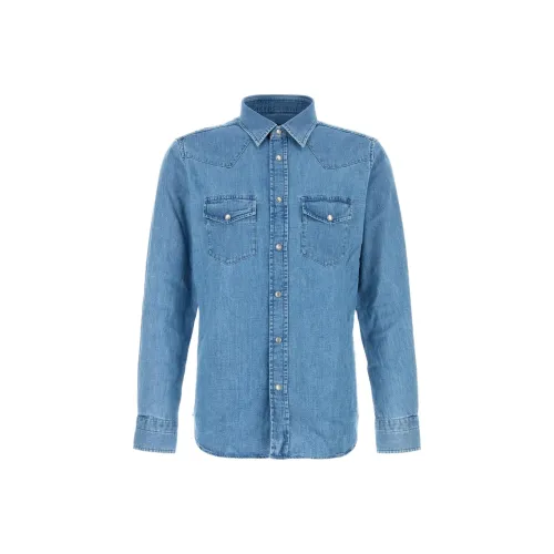 TOM FORD Blue Men's Shirts TOM FORD Синий Мужские Рубашки