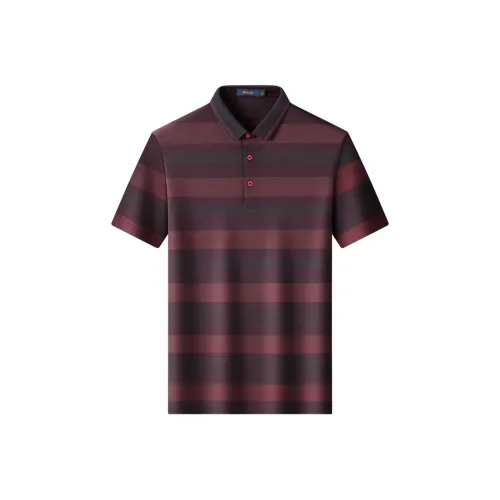 LUOZI Мужское Поло Бордового цвета