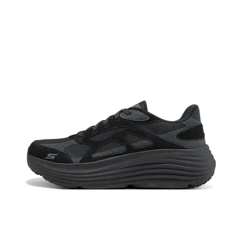 Skechers Zongyun Амортизация Устойчивость к истиранию Дышащий Верх Увеличение Высоты Низкие Кроссовки для Бега Мужские Черные