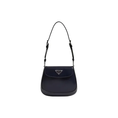 PRADA Cleo Кожа Сумка через плечо Мини Женская Темно-синяя
