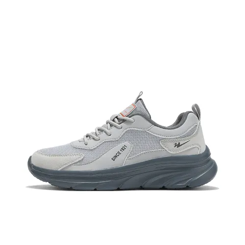 Binary Амортизация Oтскок Легкий Дышащий Противоскользящий Низкий Топ Беговые кроссовки Мужской Микрочиповый серый