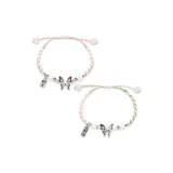 Браслет-шнурок "Благополучие и Счастье Бабочка" [Розовый + Розово-зеленый]