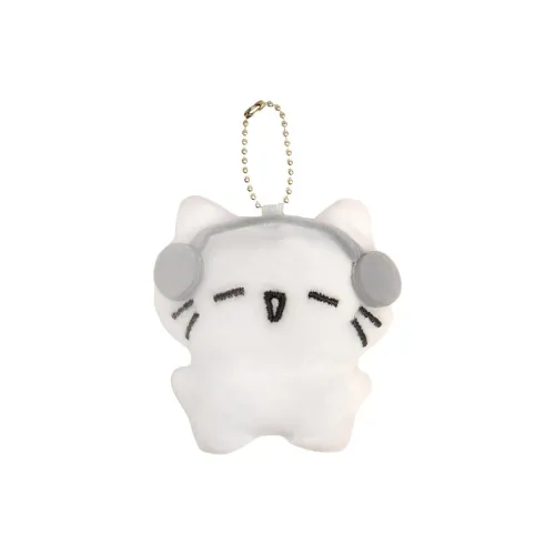 BANQIN Милый Белый Котенок с Наушниками Expression Куклы Плюшевый Брелок 7 см Высота