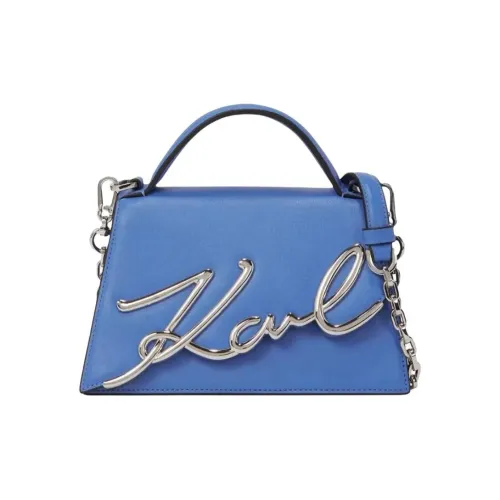 KARL LAGERFELD K SIGNATURE Сумка через плечо из телячьей кожи маленькая сумка женская небесно-голубая