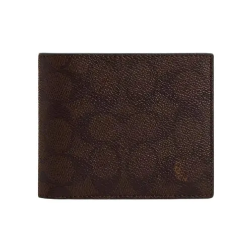 COACH 3 IN 1 Wallet Покрытый холст Кошелек Мини Мужской Mahogany Multicolor