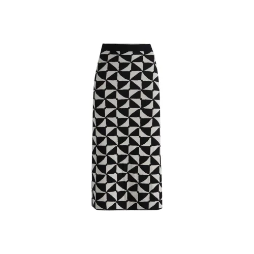 'S MAX MARA Черная Женская Повседневная Длинная Юбка