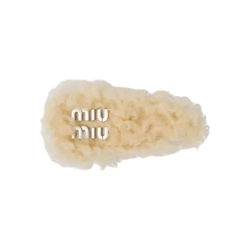MIU MIU Кожа Заколки для волос Женские Ванильный