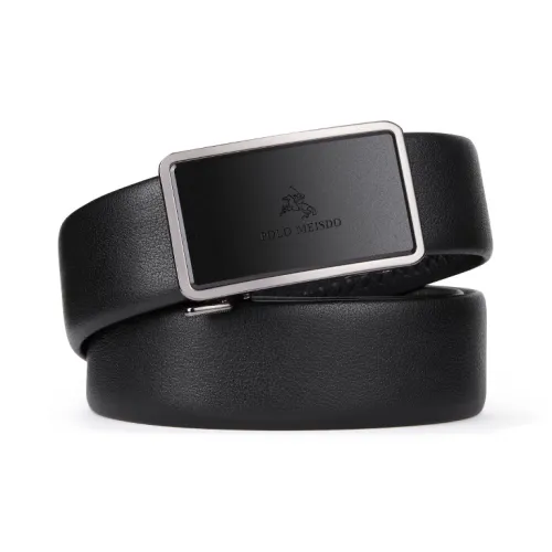 POLOMEISDO Коровья кожа Матовый Автоматическая застежка Ремень Fashion Business Повседневный Стильный Ремень Набор в подарочной коробке Мужской 3,5 см