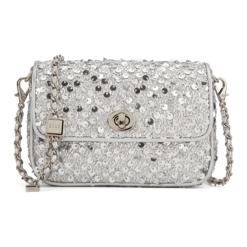 ELLE Ткань Сумка через плечо Женская Серебряная Розовая