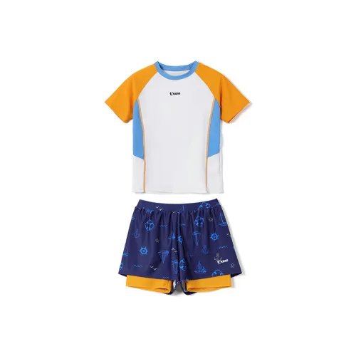 QIAODAN Детский купальник Желтый Белый Подростки