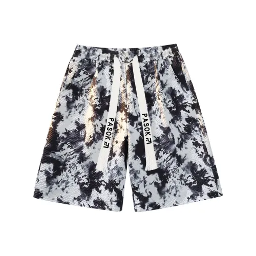 PASOK PA013 Tie Dye Черный Белый Унисекс Повседневные Шорты