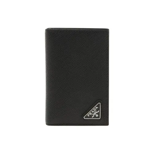PRADA Кожа Держатель для карт Унисекс Черный