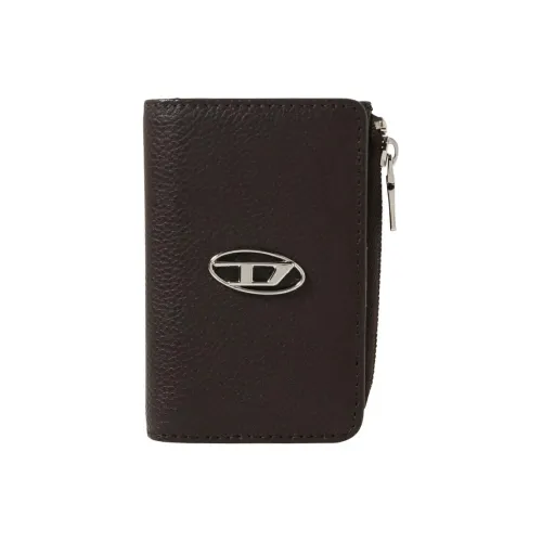 DIESEL Коровья кожа Key Pouch Стандартный Мужской Коричневый