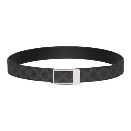 GUCCI Canvas Ремень Мужской Черный Ширина 3,6 см