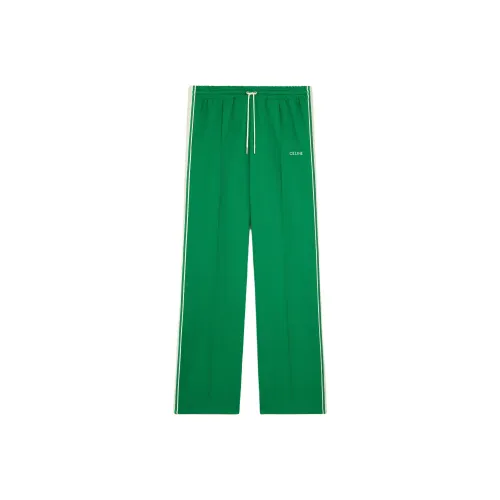 CELINE SS25 Вязаные спортивные брюки мужские зеленые